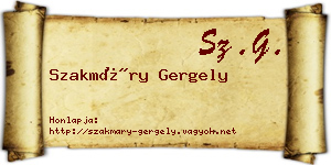 Szakmáry Gergely névjegykártya